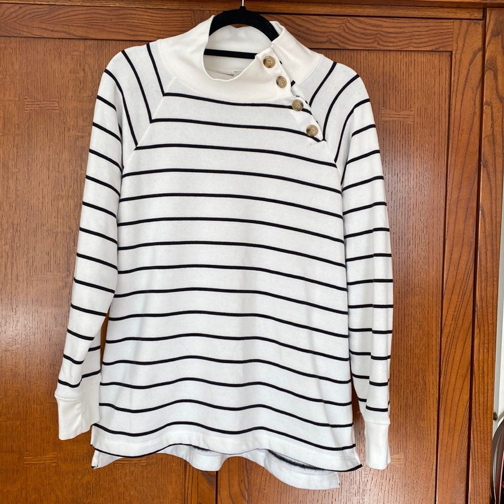 NWOT J Crew Striped Tunic Fleece